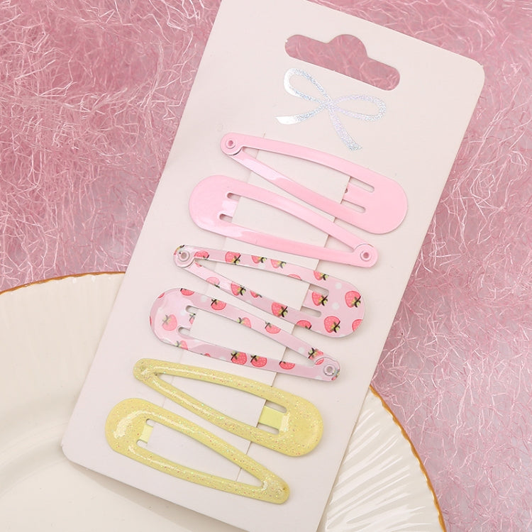 5sets  Drip Oil Baking Lacquer Printing Girls Hair Clip Hair Accessories