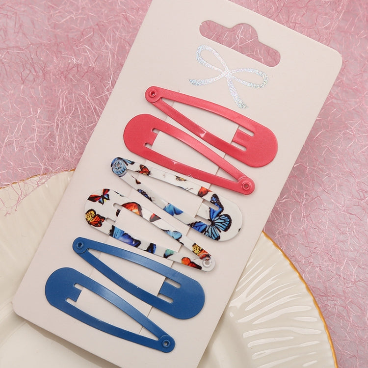 5sets  Drip Oil Baking Lacquer Printing Girls Hair Clip Hair Accessories