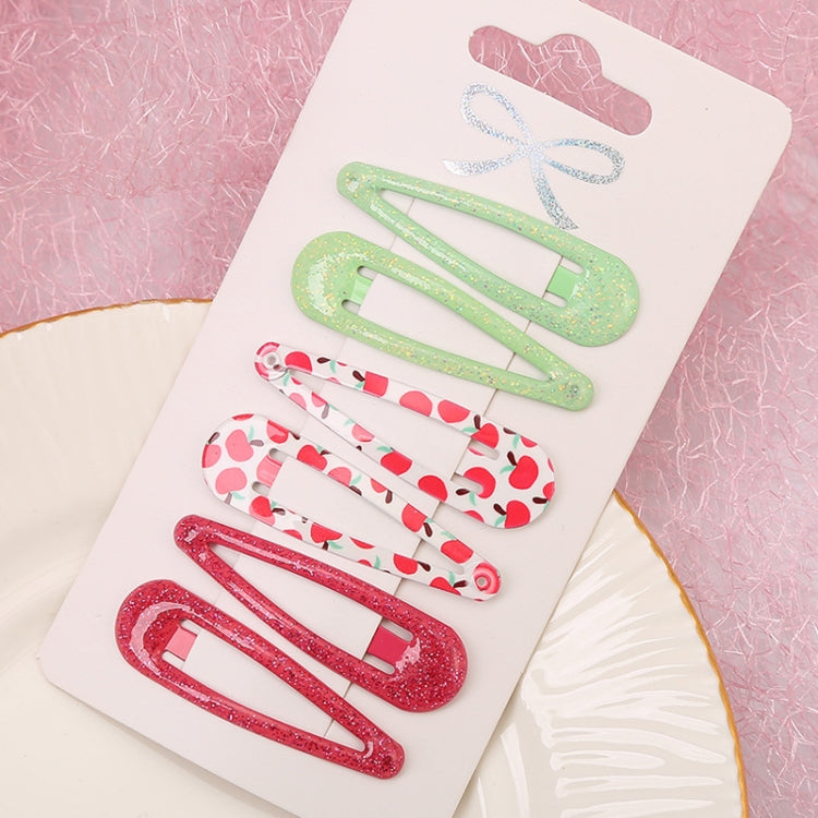 5sets  Drip Oil Baking Lacquer Printing Girls Hair Clip Hair Accessories