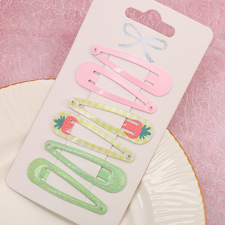 5sets  Drip Oil Baking Lacquer Printing Girls Hair Clip Hair Accessories