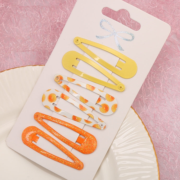 5sets  Drip Oil Baking Lacquer Printing Girls Hair Clip Hair Accessories
