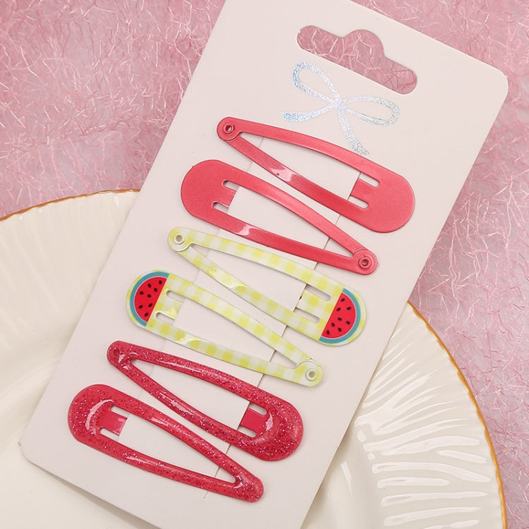 5sets  Drip Oil Baking Lacquer Printing Girls Hair Clip Hair Accessories