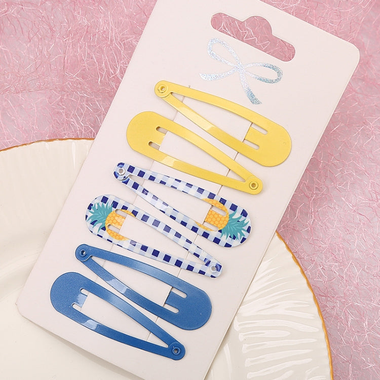 5sets  Drip Oil Baking Lacquer Printing Girls Hair Clip Hair Accessories