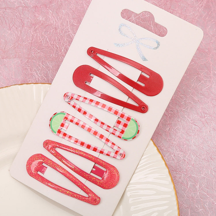 5sets  Drip Oil Baking Lacquer Printing Girls Hair Clip Hair Accessories