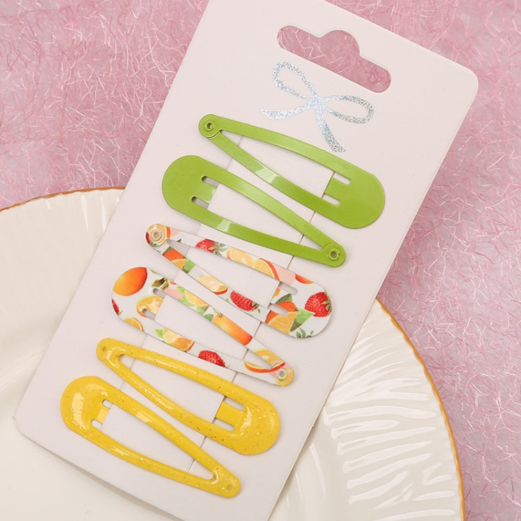 5sets  Drip Oil Baking Lacquer Printing Girls Hair Clip Hair Accessories