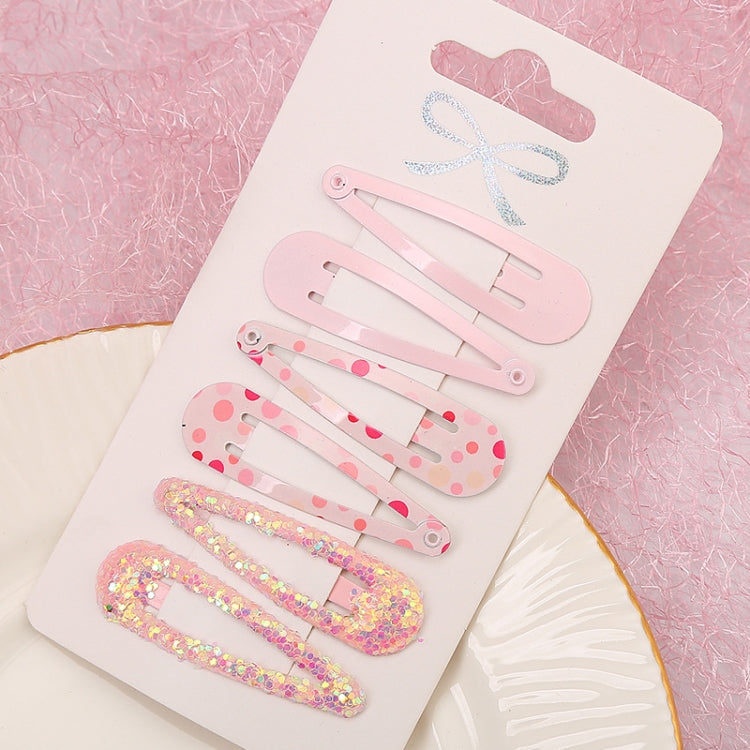 5sets  Drip Oil Baking Lacquer Printing Girls Hair Clip Hair Accessories