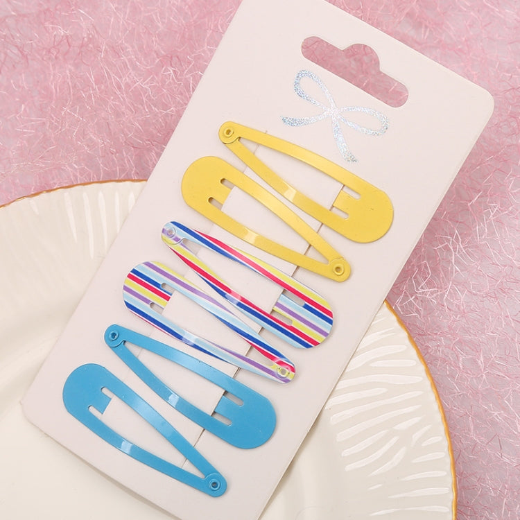 5sets  Drip Oil Baking Lacquer Printing Girls Hair Clip Hair Accessories