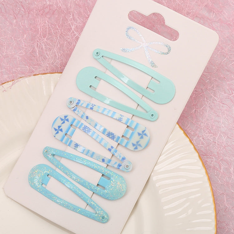 5sets  Drip Oil Baking Lacquer Printing Girls Hair Clip Hair Accessories