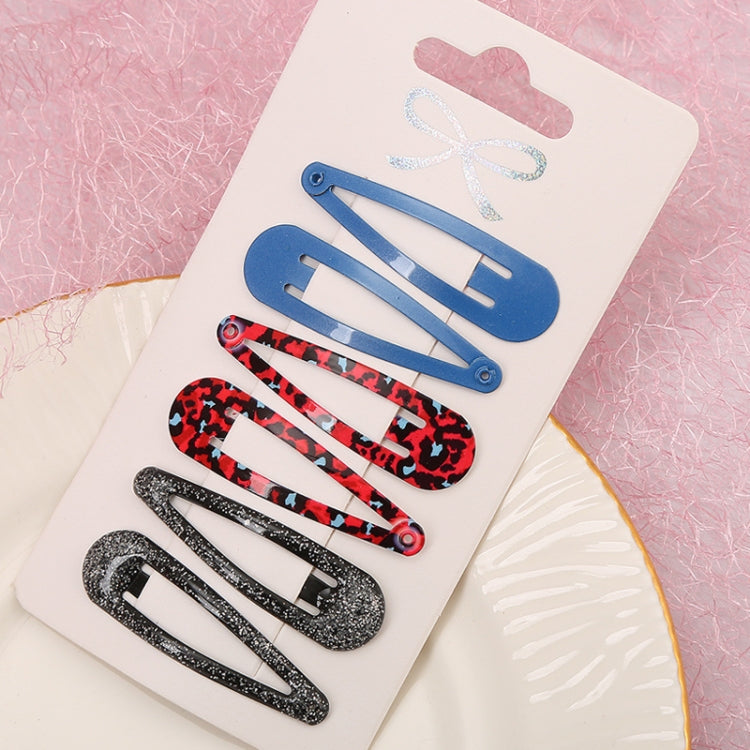 5sets  Drip Oil Baking Lacquer Printing Girls Hair Clip Hair Accessories