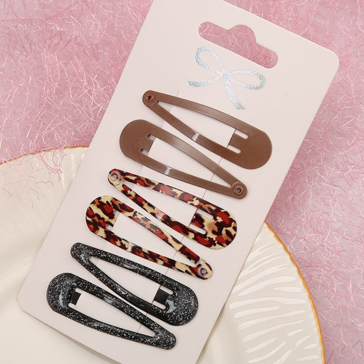 5sets  Drip Oil Baking Lacquer Printing Girls Hair Clip Hair Accessories