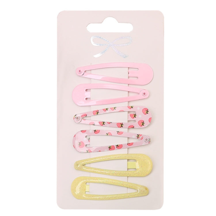 5sets  Drip Oil Baking Lacquer Printing Girls Hair Clip Hair Accessories
