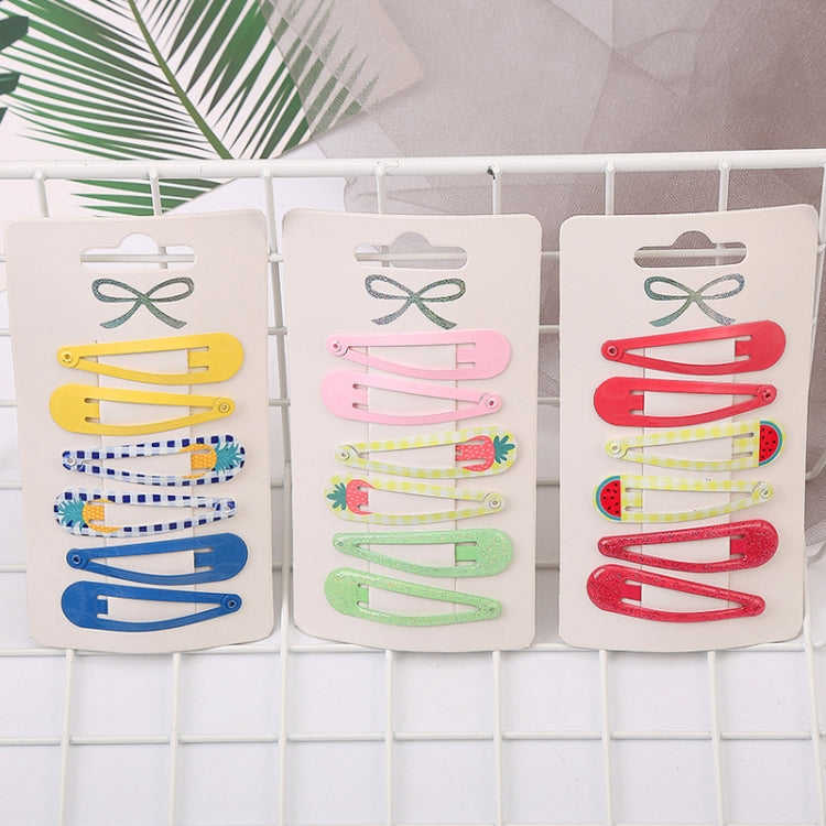 5sets  Drip Oil Baking Lacquer Printing Girls Hair Clip Hair Accessories