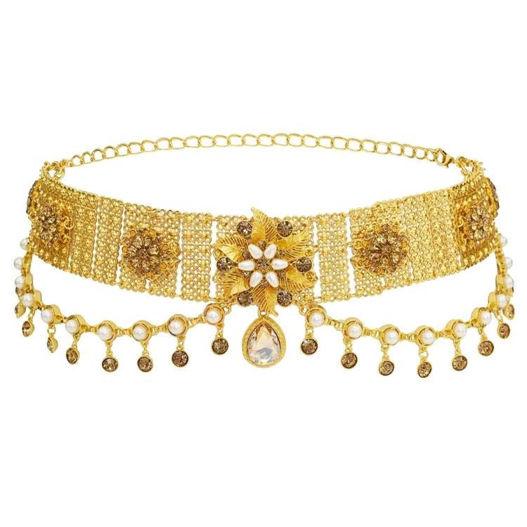 Ethnic Style Dance Performance Waist Chain Tassel Belt, Color: A