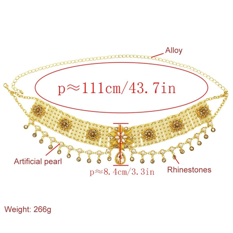 Ethnic Style Dance Performance Waist Chain Tassel Belt, Color: A