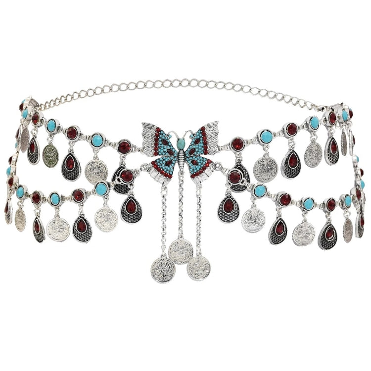 Ethnic Style Dance Performance Waist Chain Tassel Belt, Color: C
