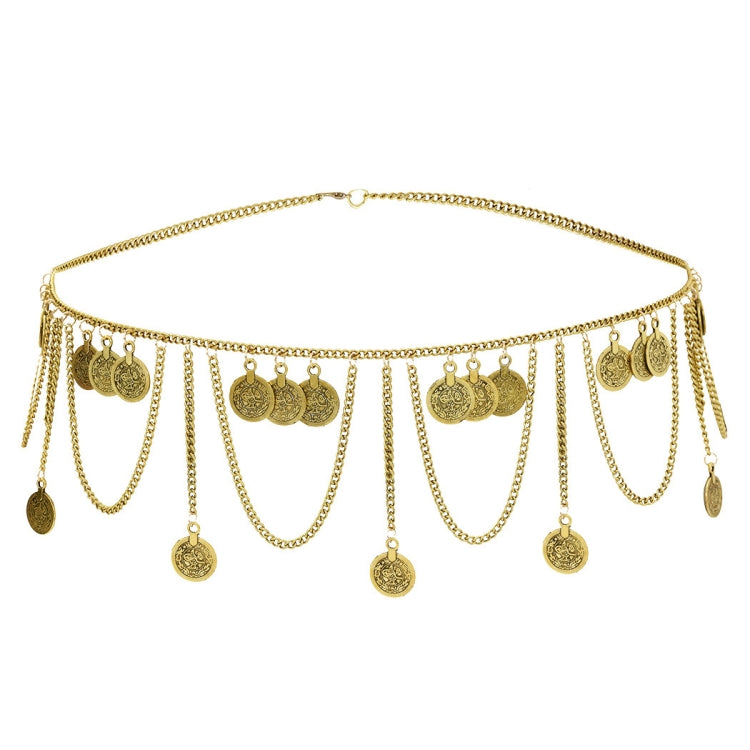 Vintage Ethnic Style Tassel Geometric Coin Long Waist Chain