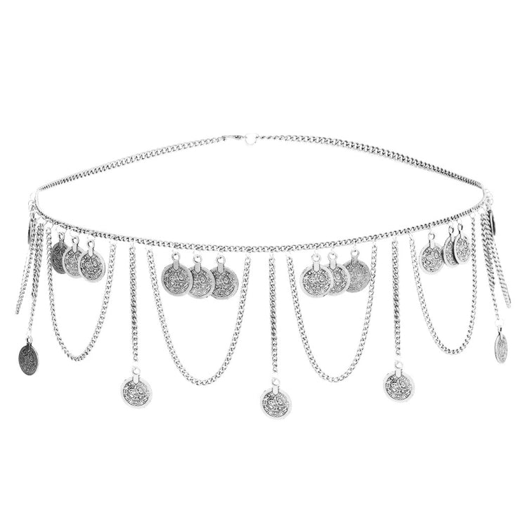 Vintage Ethnic Style Tassel Geometric Coin Long Waist Chain