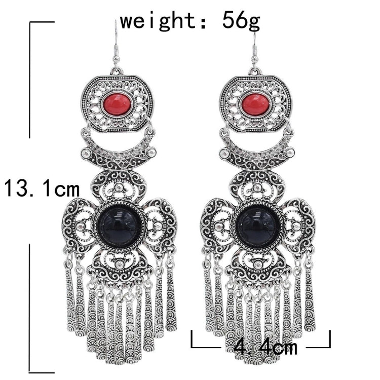 Vintage Tassel Earrings Exaggerated Turquoise Jewelry Earrings