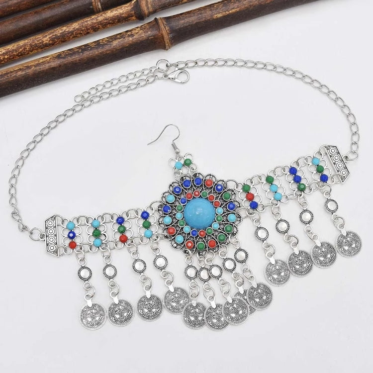 Retro Headdress Personalized Tassel Coin Colored Beads Hair Band