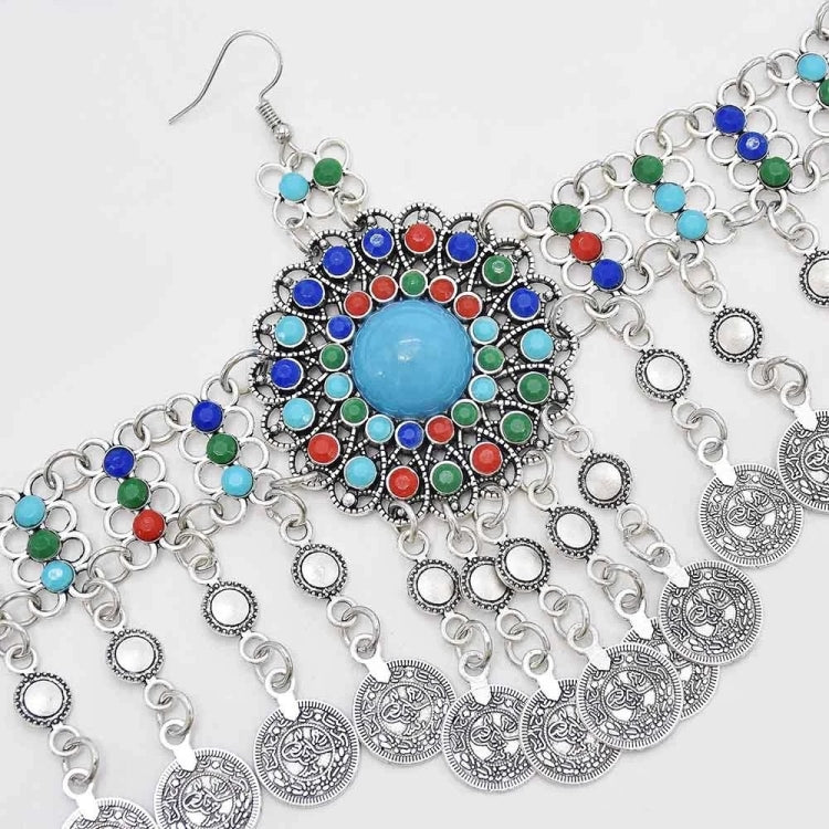Retro Headdress Personalized Tassel Coin Colored Beads Hair Band