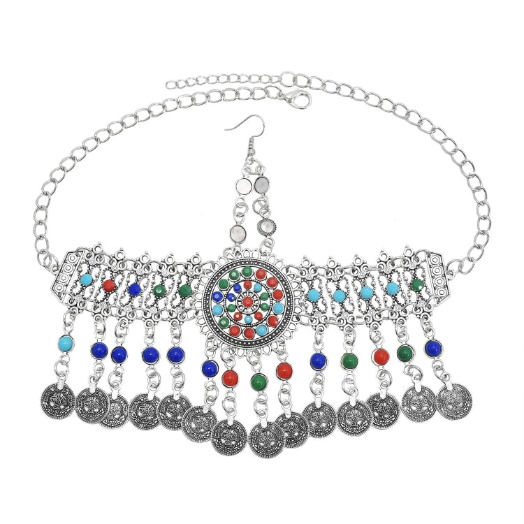 Retro Headdress Personalized Tassel Coin Colored Beads Hair Band