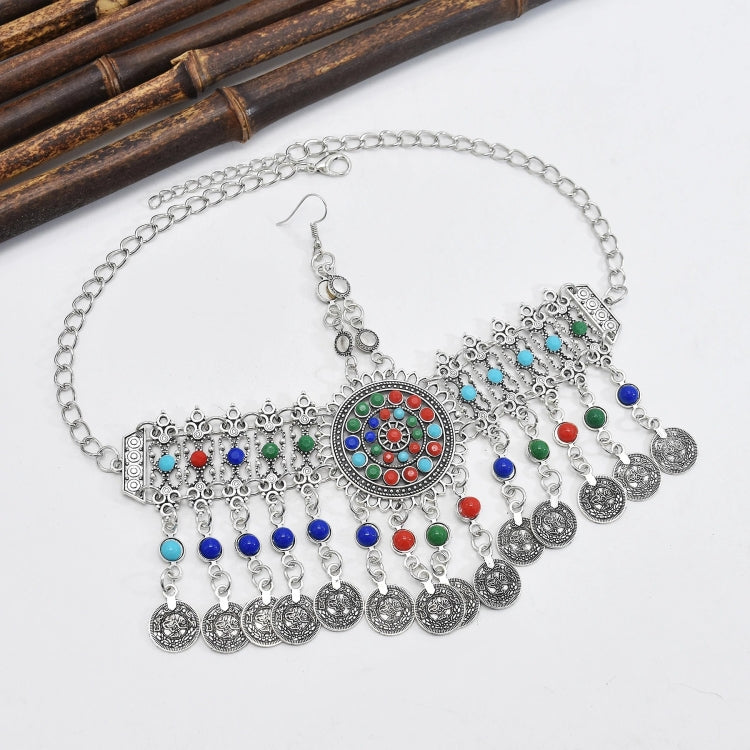 Retro Headdress Personalized Tassel Coin Colored Beads Hair Band