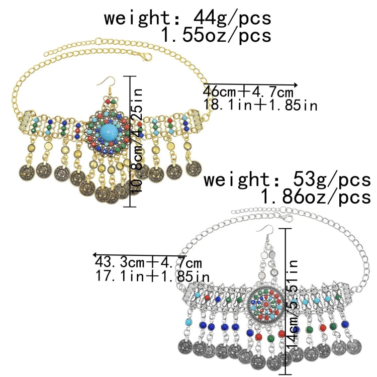 Retro Headdress Personalized Tassel Coin Colored Beads Hair Band
