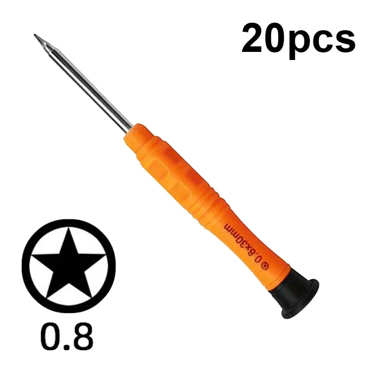 20pcs Mini Screwdriver Anti-Slip Mobile Phone Disassembly Maintenance Tools, Series: 0.8 Five Star