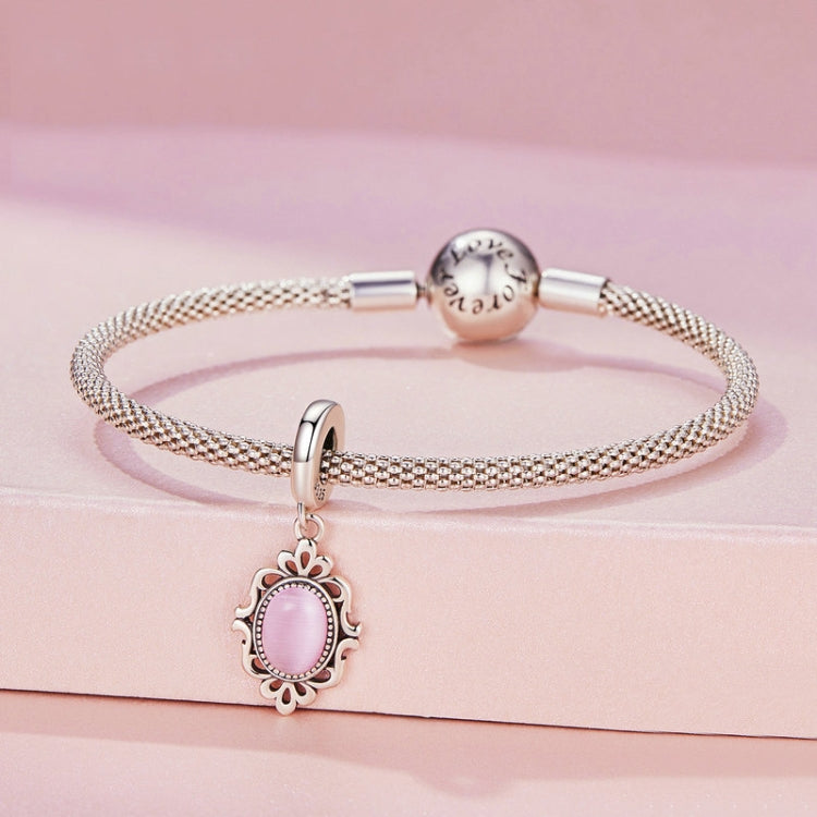 SCC2429 Sterling Silver S925 Vintage Pattern Glass Bead Bracelet