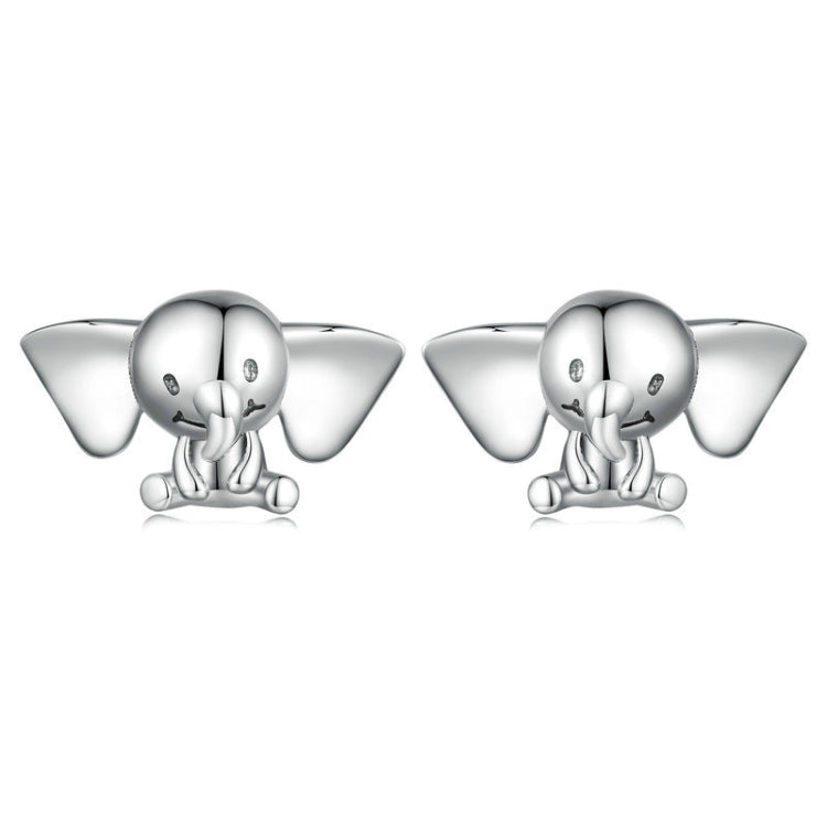 SCE1537 S925 Sterling Silver Elephant Cute Animal Stud Earrings