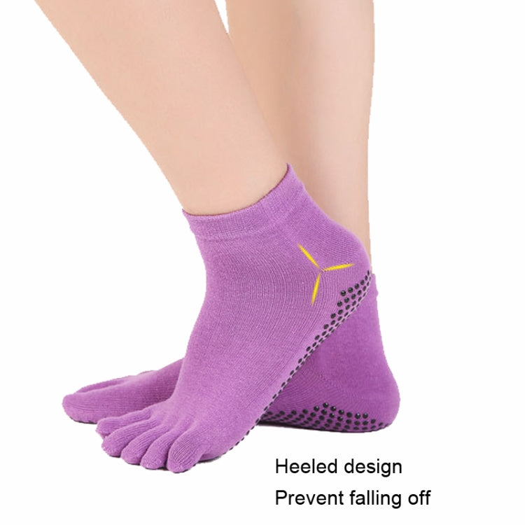 Non-slip Open Finger Yoga Sports Gloves+Five Finger Yoga Socks Set, Size: One Size