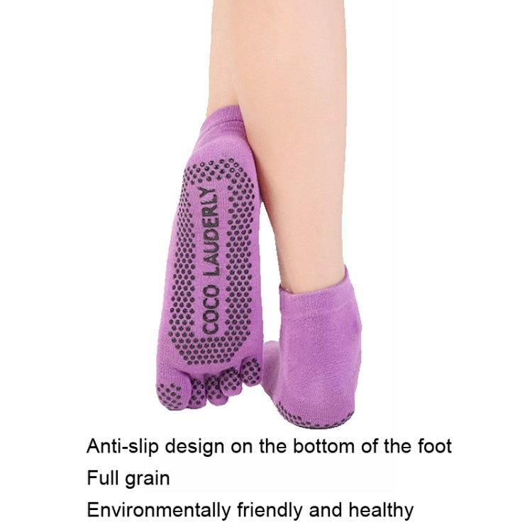 Non-slip Open Finger Yoga Sports Gloves+Five Finger Yoga Socks Set, Size: One Size