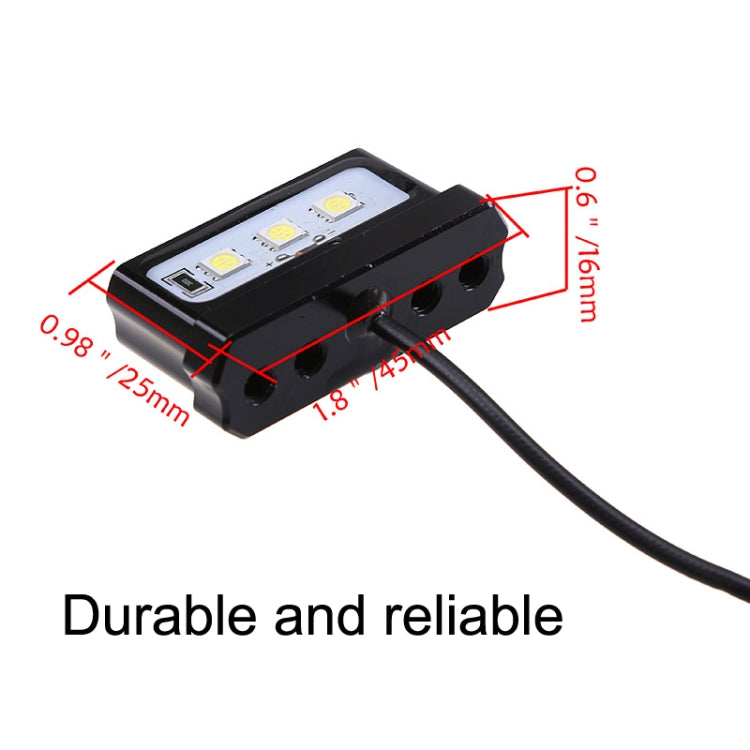 MK-114 2pcs Plane Frame CNC Aluminum Alloy LED Taillights Motorcycle License Plate Light