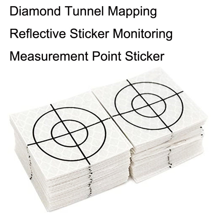 FP001 100pcs Diamond Tunnel Mapping Reflective Sticker Monitoring Measurement Point Sticker, Size: 60x60mm
