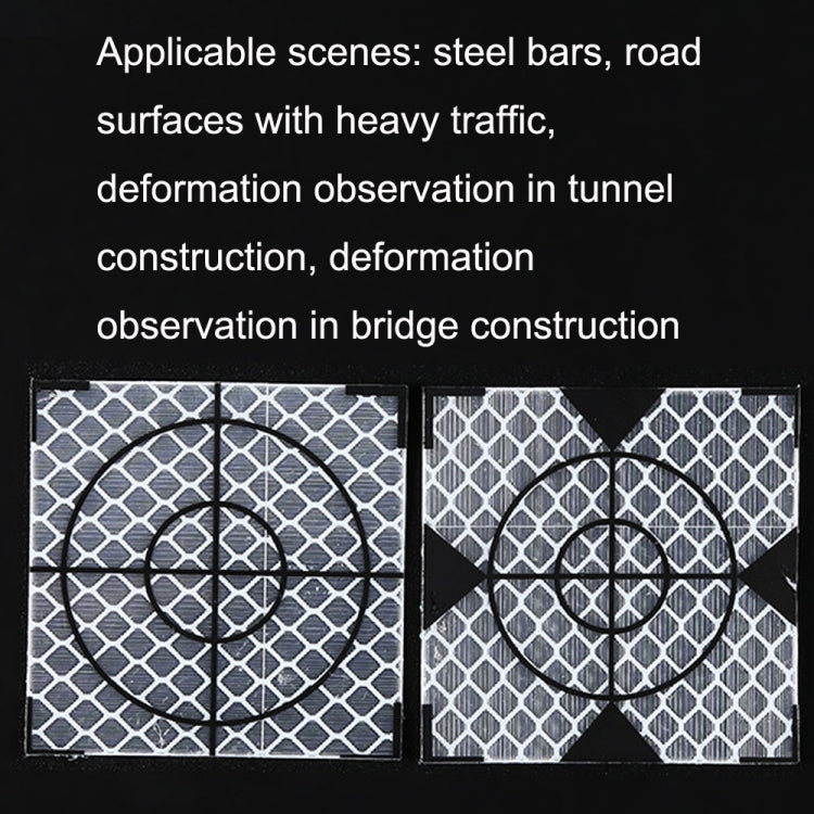 FP001 100pcs Diamond Tunnel Mapping Reflective Sticker Monitoring Measurement Point Sticker, Size: 60x60mm With Triangle