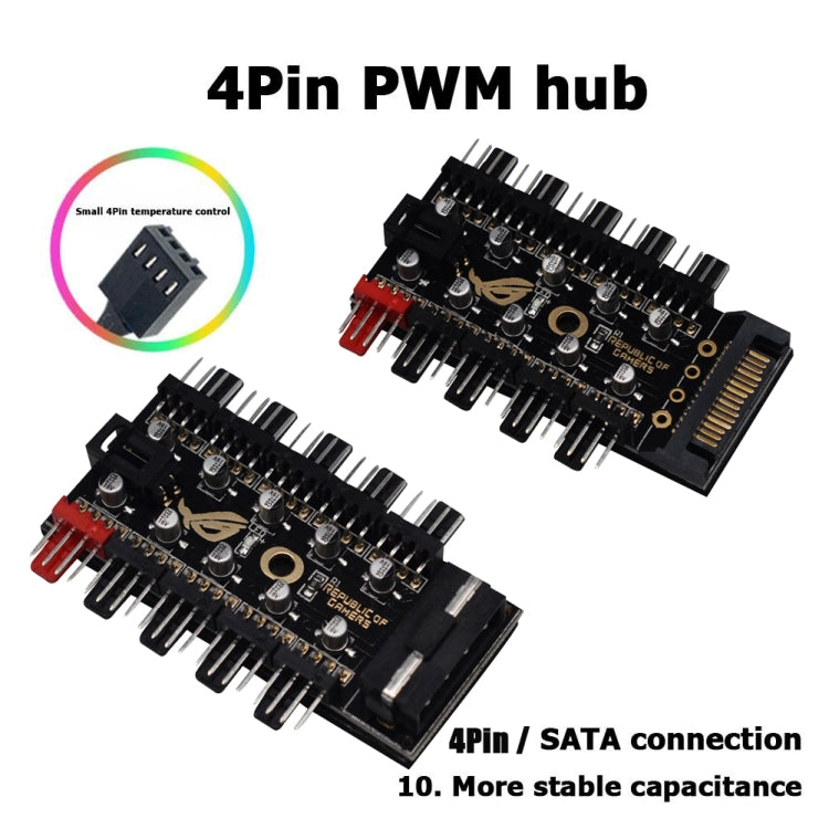 Mainboard PWM HUB Computer Temperature Control Speed Control Board Chassis Fan Controller