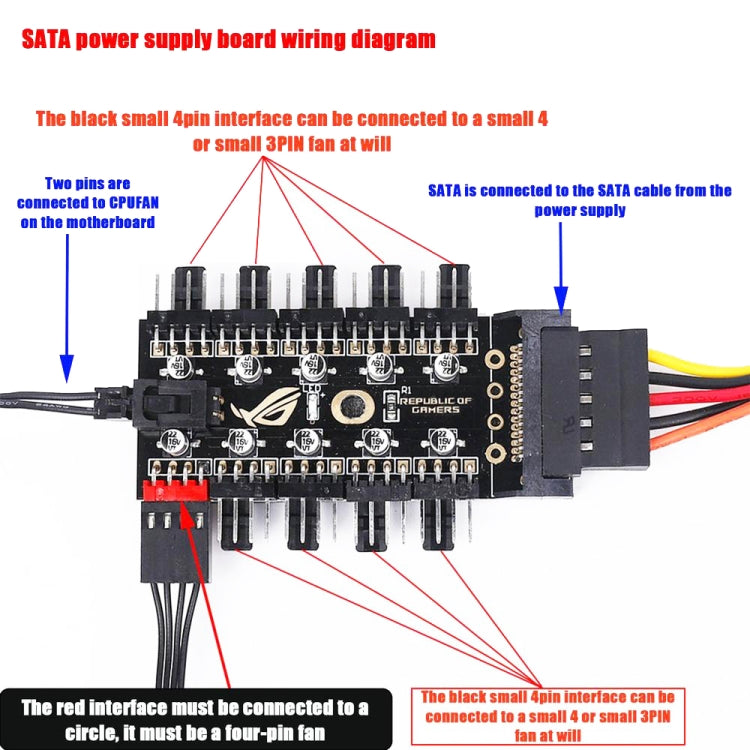 Mainboard PWM HUB Computer Temperature Control Speed Control Board Chassis Fan Controller