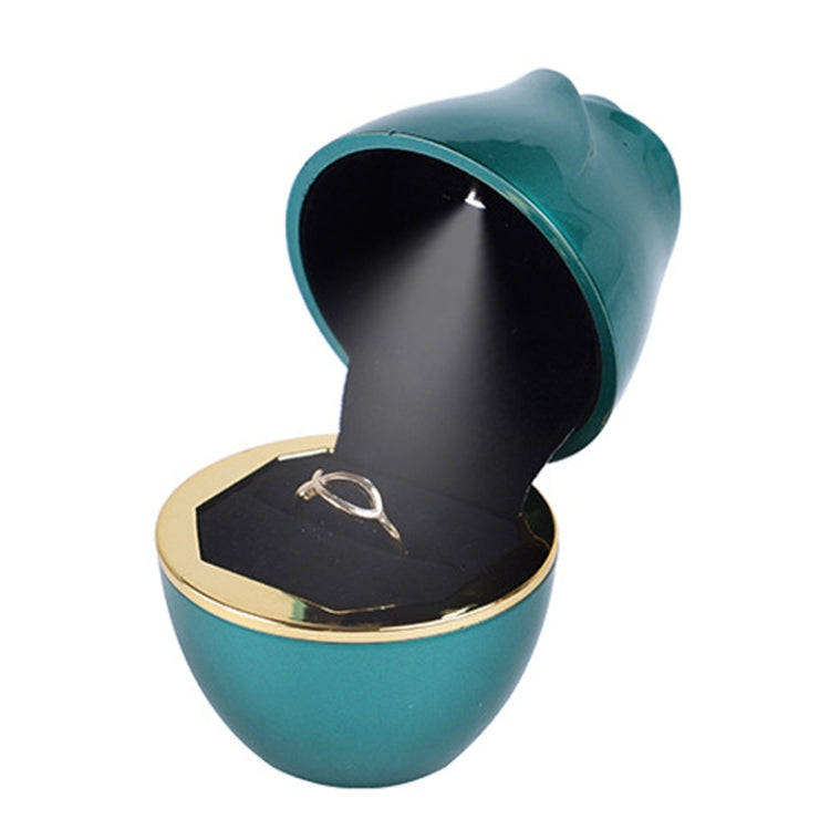 017257 Rose Shape LED Spotlight Ring Necklace Storage Box without Jewelry, Spec: Ring