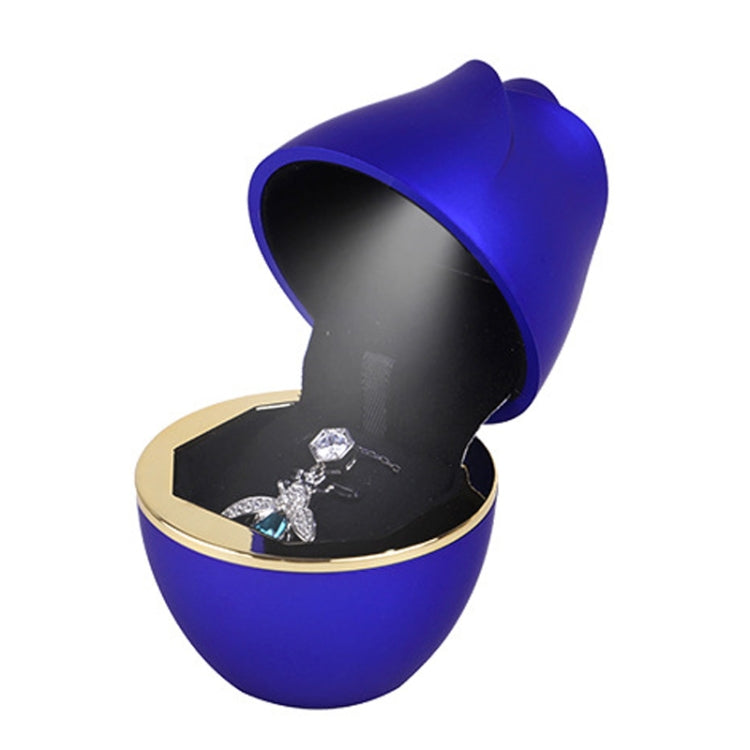017257 Rose Shape LED Spotlight Ring Necklace Storage Box without Jewelry, Spec: Pendant