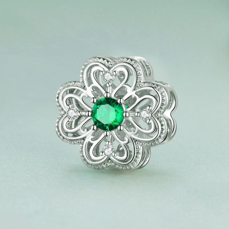 BSC759 Sterling Silver S925 Four-leaf Clover Hollow Pattern Beaded Bracelet