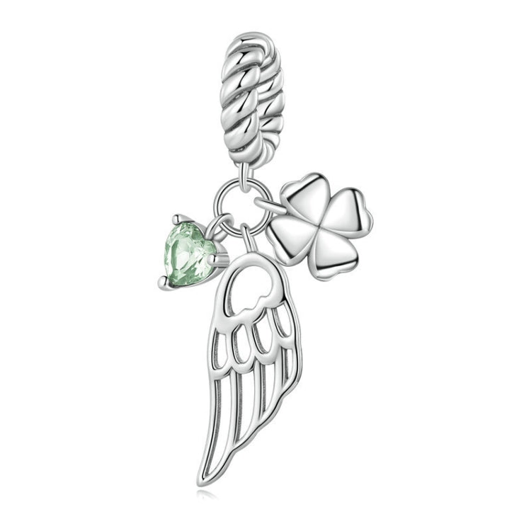 BSC762 Sterling Silver S925 Hollow Wings Lucky Clover Zircon Bracelet Beads