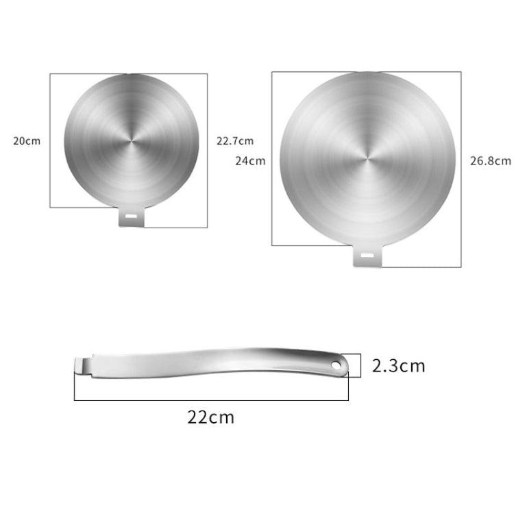 Stainless Steel Heats Conduction Plates Induction Cooker Diffuser Plate ,Spec: 22cm Fixed Handle