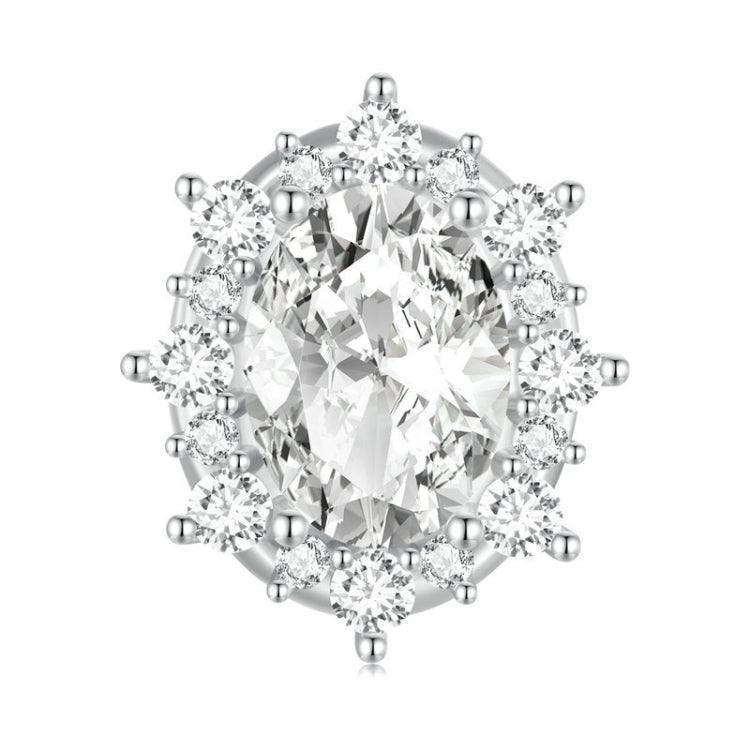 BSC768 S925 Sterling Silver Sparkling Large Zircon Rhodium-plated Bracelet Beads