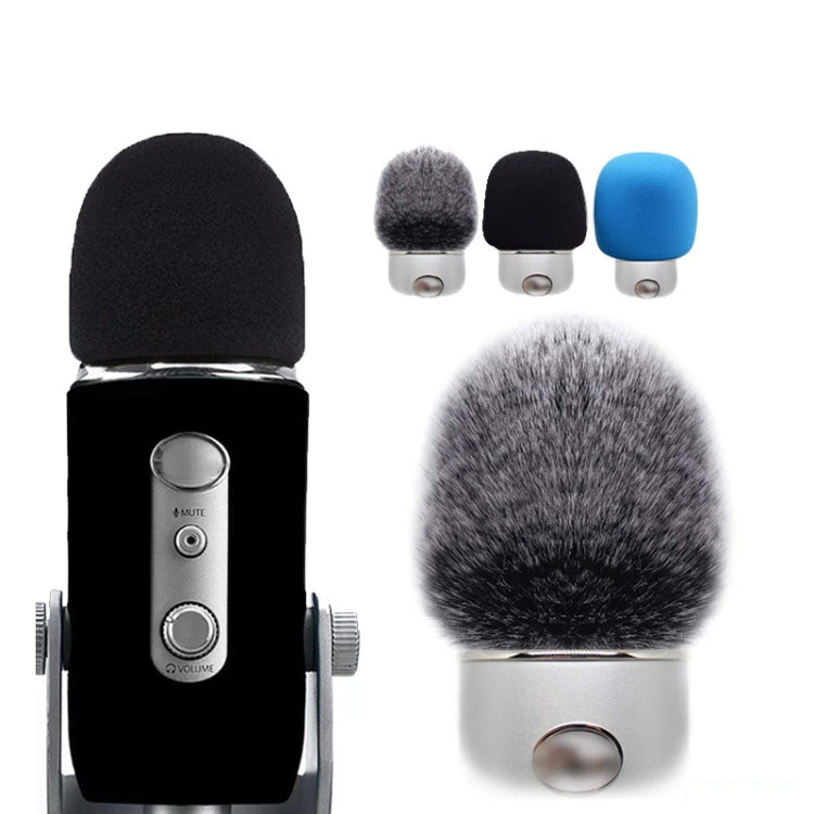 For Blue Yeti Pro Anti-Pop and Windproof Sponge/Fluffy Microphone Cover, Color: Blue Sponge