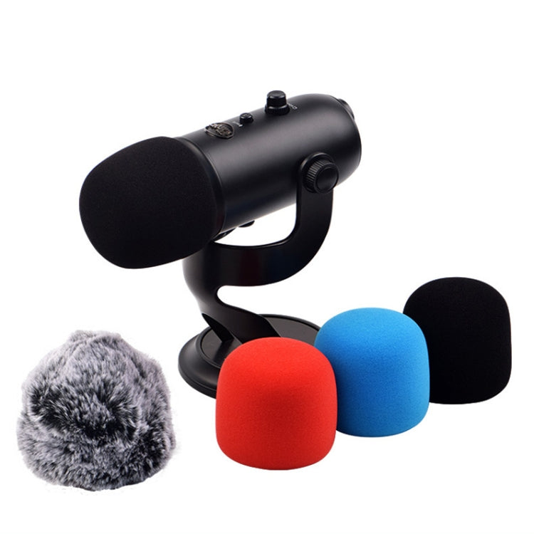 For Blue Yeti Pro Anti-Pop and Windproof Sponge/Fluffy Microphone Cover, Color: Blue Sponge