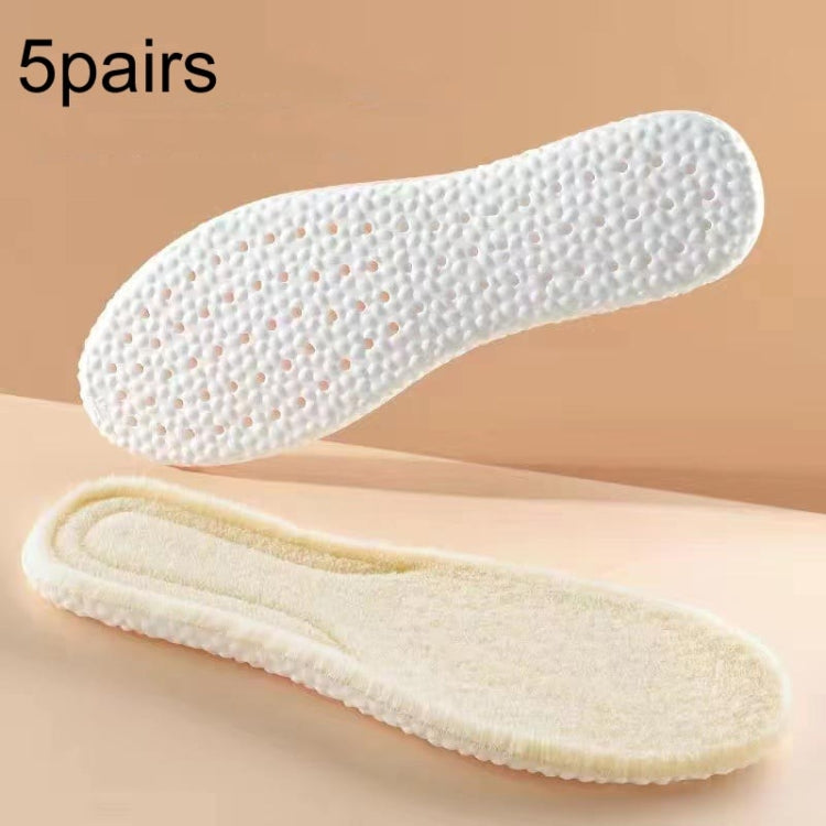5pairs  Highly Elastic Boost Particles Warm Insoles Plush Insoles, Size: