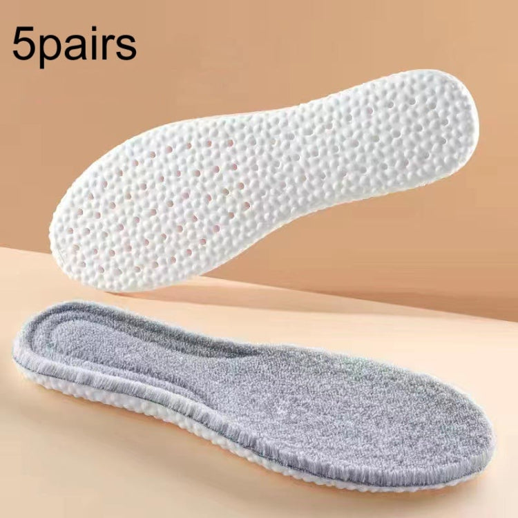5pairs  Highly Elastic Boost Particles Warm Insoles Plush Insoles, Size: