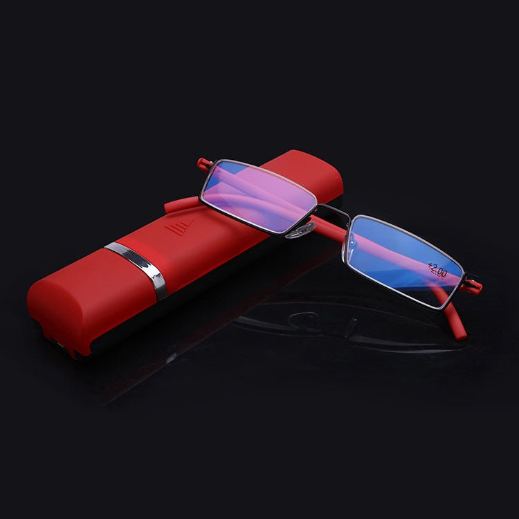 Lightweight Anti-blue Light Presbyopic Glasses Senior Clear Glasses With Case, Degree: 4.00