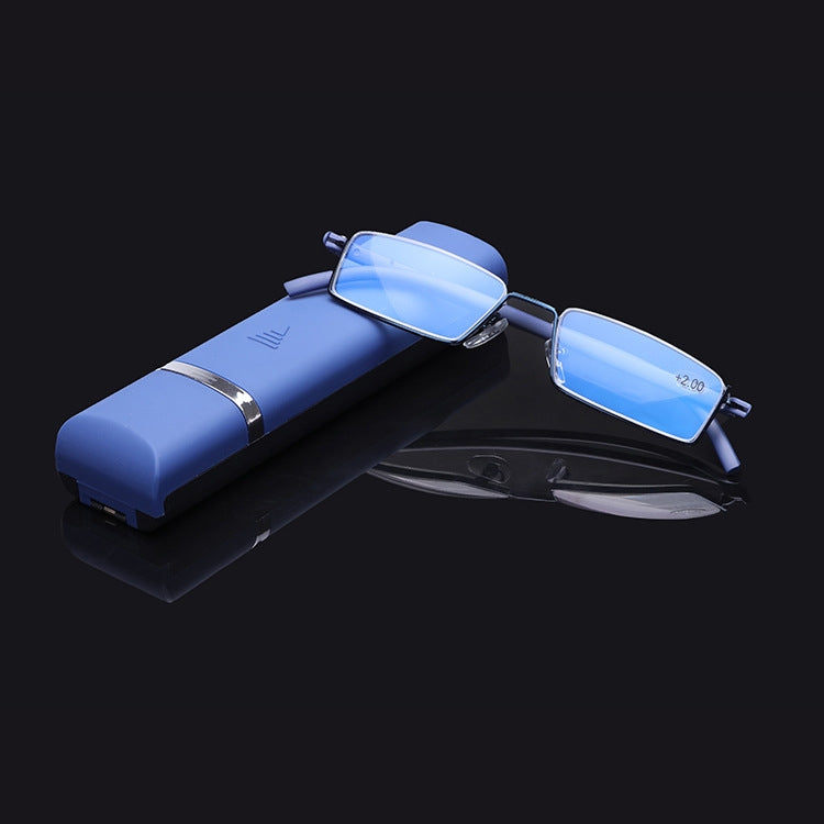 Lightweight Anti-blue Light Presbyopic Glasses Senior Clear Glasses With Case, Degree: 4.00