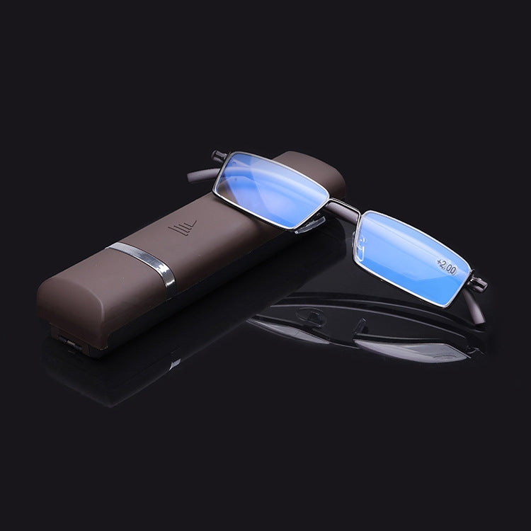 Lightweight Anti-blue Light Presbyopic Glasses Senior Clear Glasses With Case, Degree: 4.00
